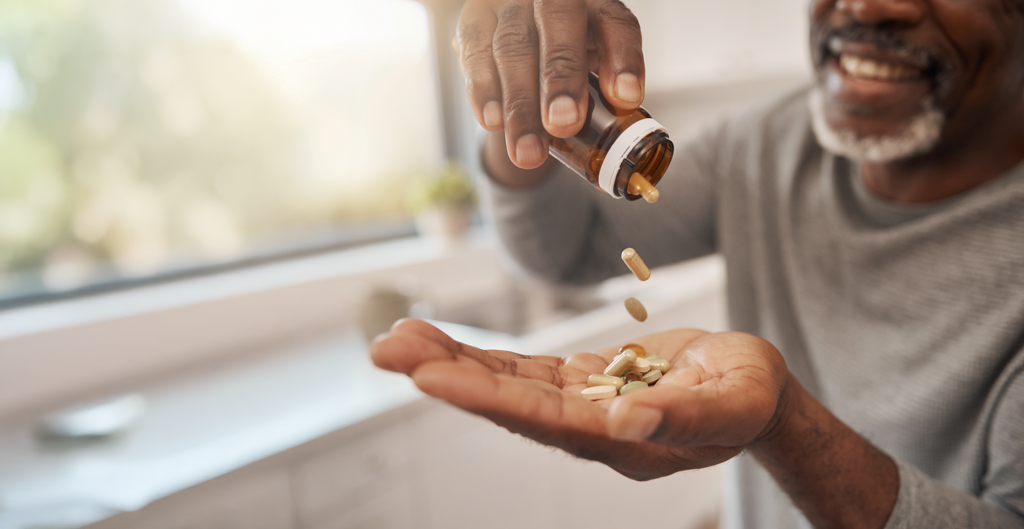 Hand holding supplements
